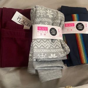 Brand new, Never worn, “The Children’s Place” fleece lined leggings